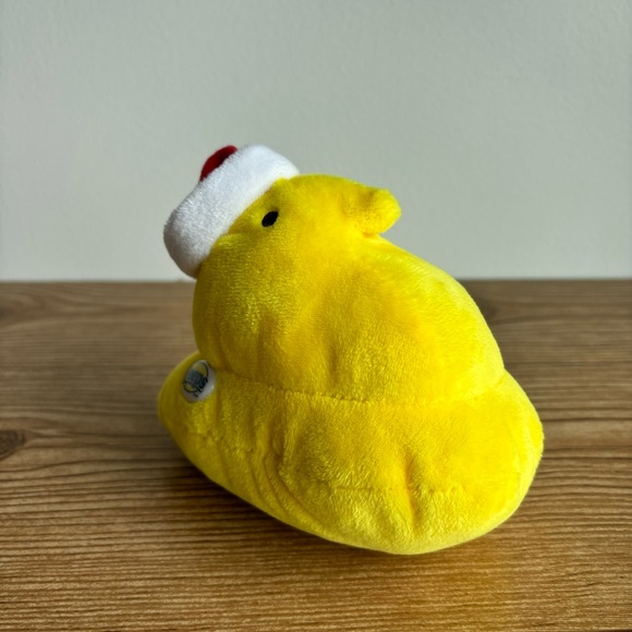 Christmas Santa Hat Yellow Peep Chick Plush Toy - Picture 4 of 7